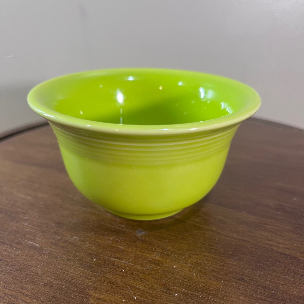 Fiesta Bouillon Bowl Lemongrass Green HLC USA Vtg Style Ceramic 4 Inch